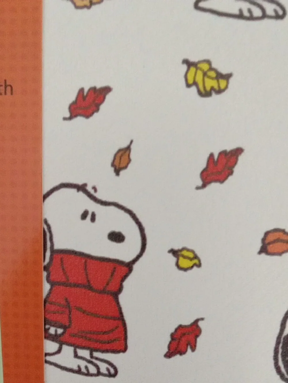 Peanuts Snoopy Fall Leaf Dish Mat in Orange and White